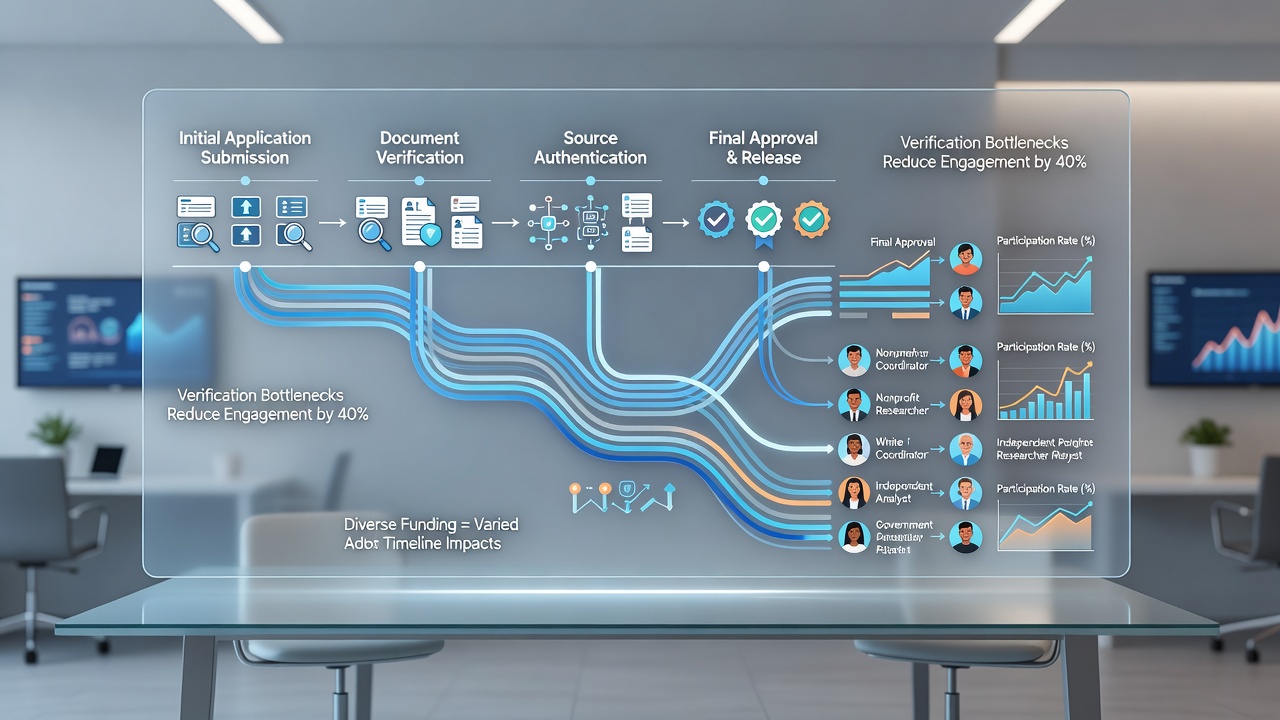 Illustration of user engagement metrics and funding source timelines on a tablet screen in a gaming environment