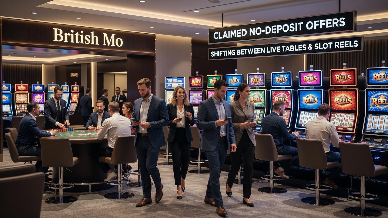 Illustration of player flow from live casino tables to mobile slot reels on British platforms